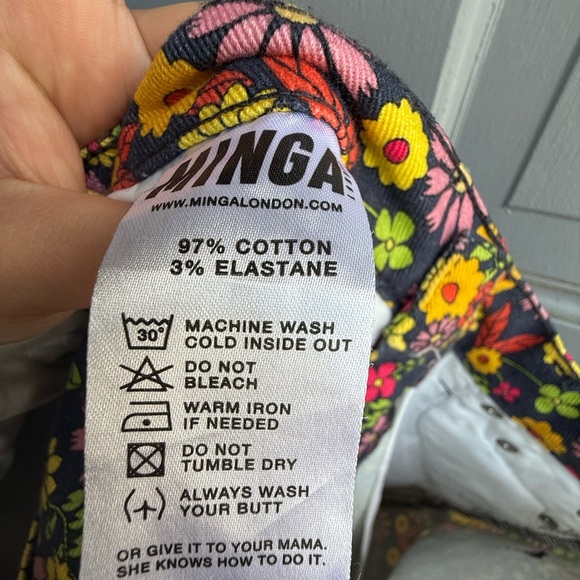 Minga London Vibrant Pink and Yellow floral print Skinny‎ Jeans size 0 - Picture 8 of 8